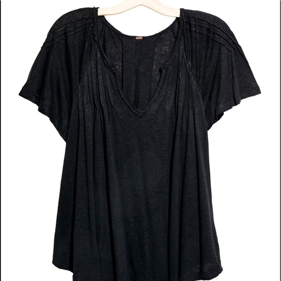 Free People Lovely Day Split Neck T-Shirt - Picture 3 of 3